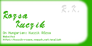 rozsa kuczik business card