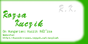 rozsa kuczik business card